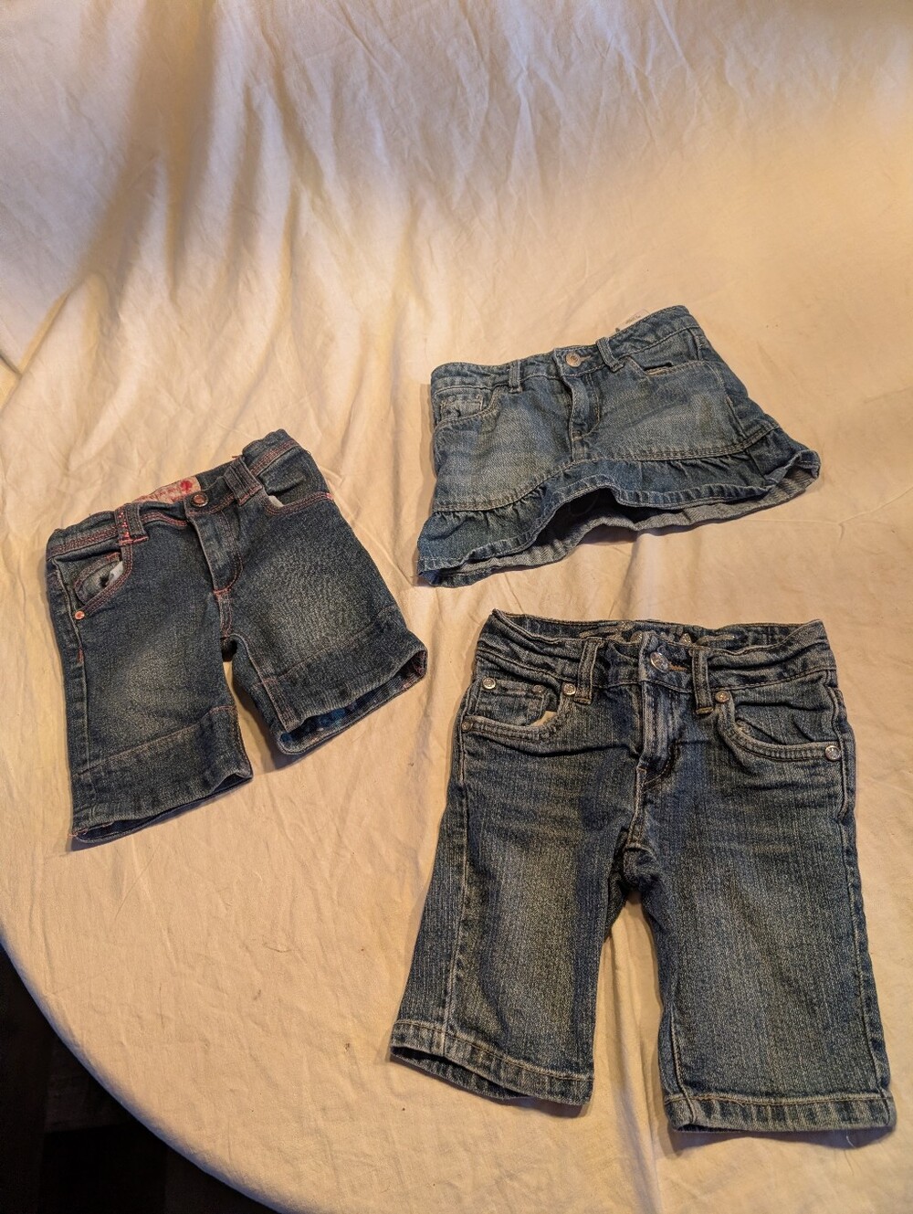 2/40$ Levi's Girls' Denim Shorts and skirt Trio in Blue